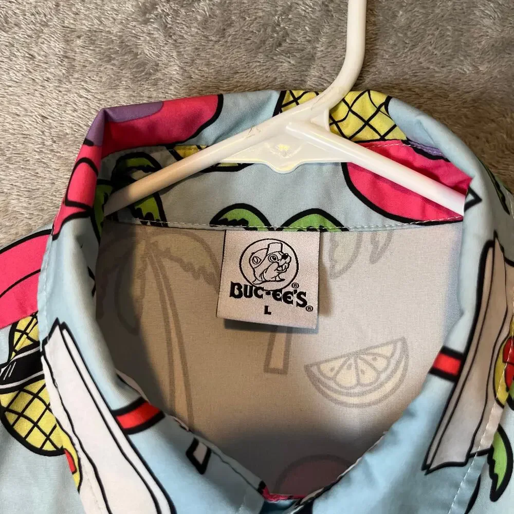 Bucees Camper Cup Pineapple Flamingo Button Up Tropical Size Large Summer_4
